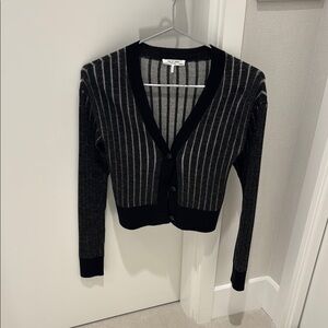 Black and Gray Striped Women's Sweater